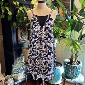 Anthropologie mesh bib shift dress